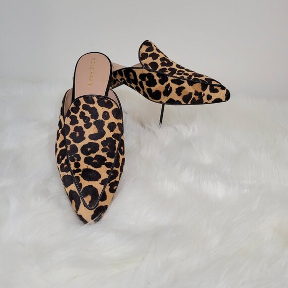 COLE HAAN Calf Hair Animal Print Mules NEW Size 8.5 - Picture 5 of 9